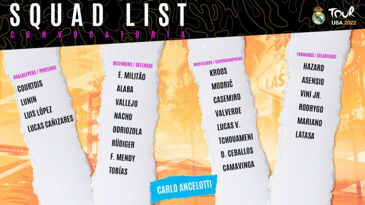 皇马公布友谊赛战巴萨名单:本泽马、卡瓦哈尔缺席,阿扎尔在列