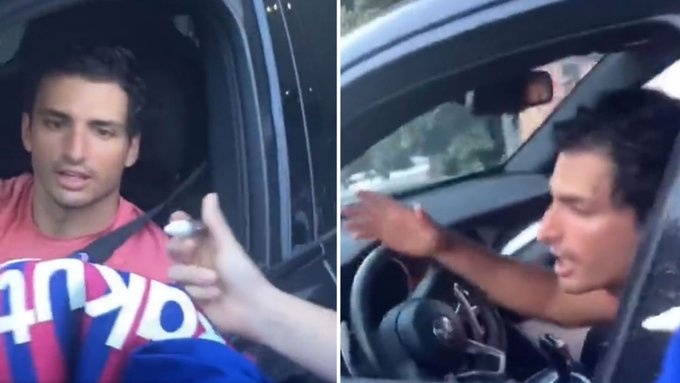 太阳报:F1车手卡洛斯-塞恩斯拒绝在车迷的巴萨球衣上签名