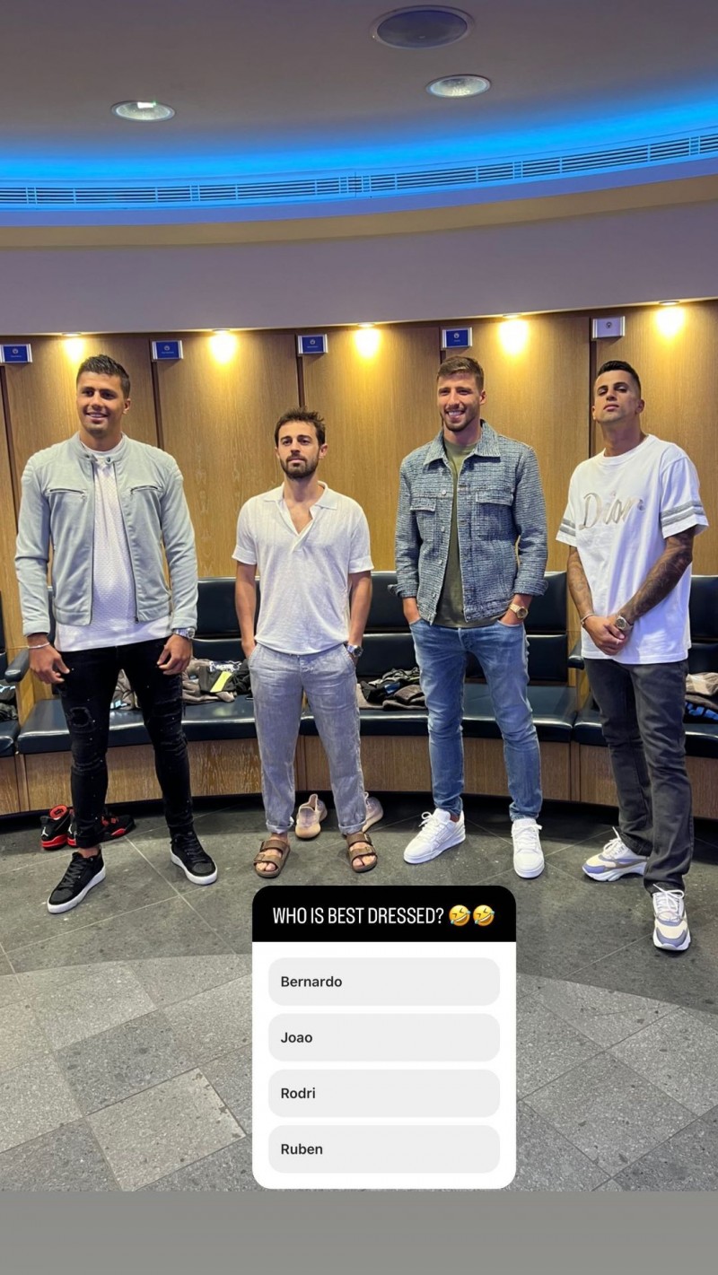 谁最潮?格拉利什晒曼城四位队友穿搭,你的选择是??