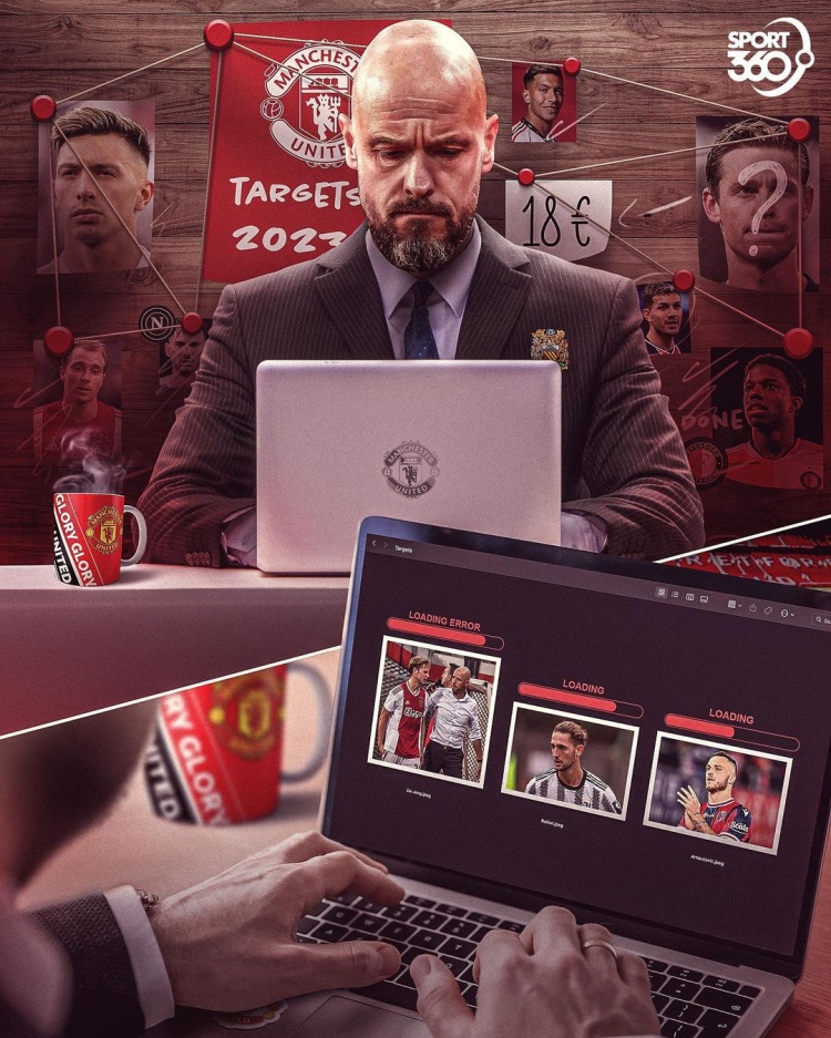 拒绝滕嗨?sport360滕哈赫运作转会主题图:曼联转会进入恐慌模式