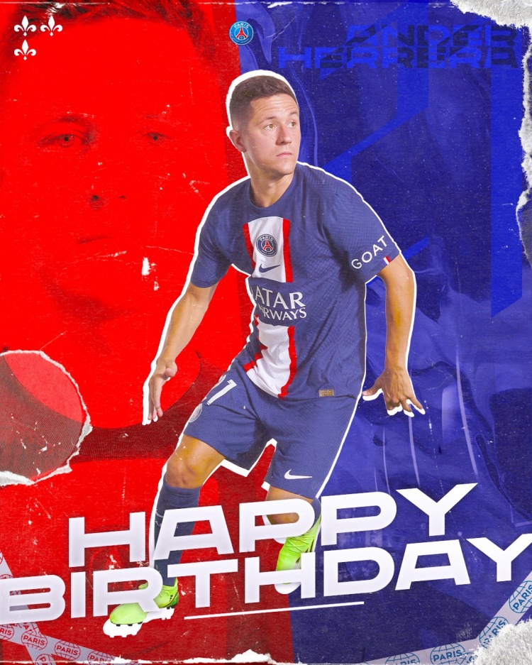 曼联旧将“埃政委”埃雷拉迎来33岁生日,巴黎官方送上祝福?