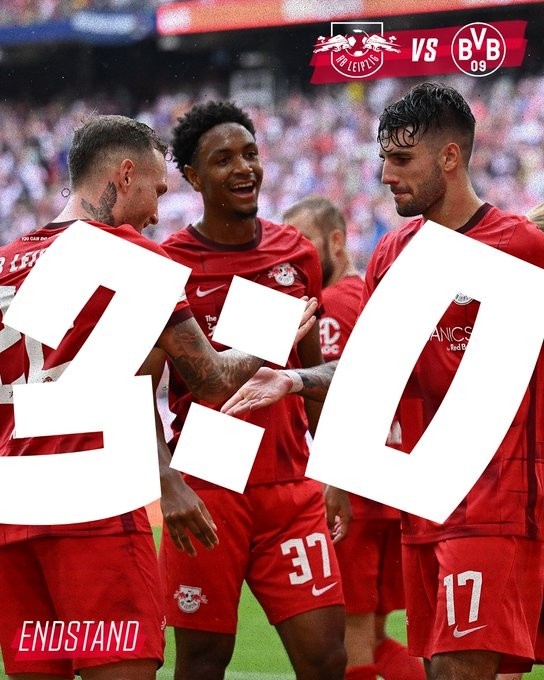 莱比锡此前11战多特仅2胜,近3次对决取得3连胜