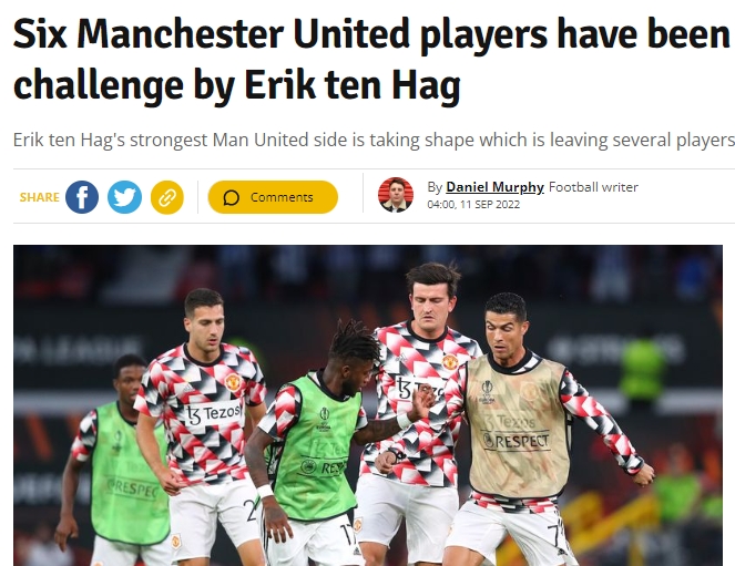 曼晚评C罗、马奎尔等“出局”6人:他们若想改变现状,须迎接挑战