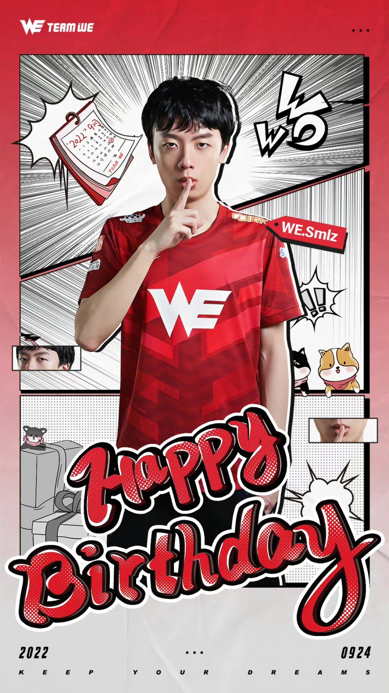WE官方为Smlz庆祝生日:祝马哥生日快乐!心想事成,越来越好