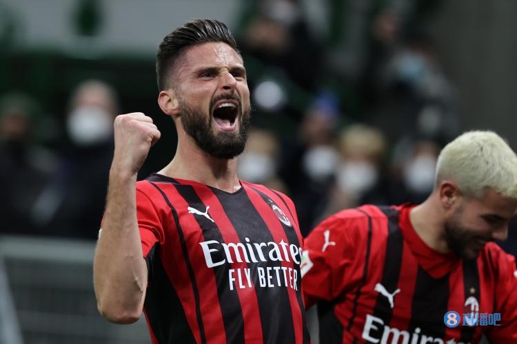 米兰福将！吉鲁进球的比赛中，米兰保持全胜