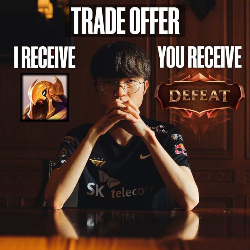 LoLesports：接受这笔交易，Faker收到沙皇，对手收到失败！