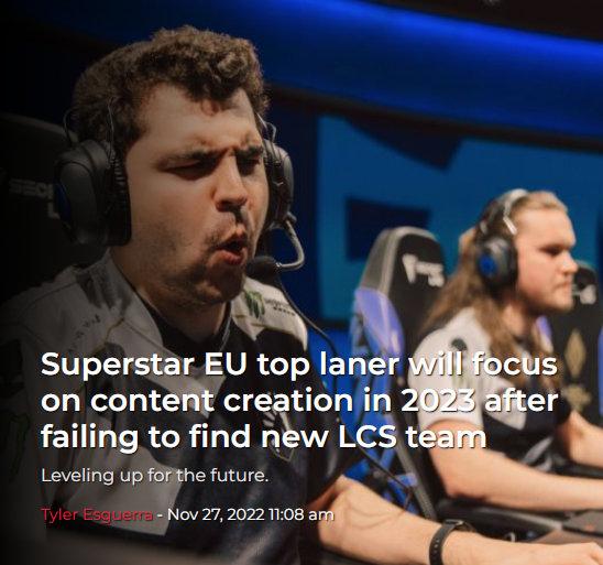 Bwipo确认：不会参加2023年的春季赛 考虑在夏季赛期间寻找队伍