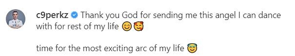 Perkz更新ins：感谢上帝派给我这个天使，让我可以和她共度余生
