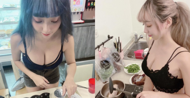 桌球教練「糖糖」化身爆乳廚娘　煮出來的料理充滿濃厚奶香味