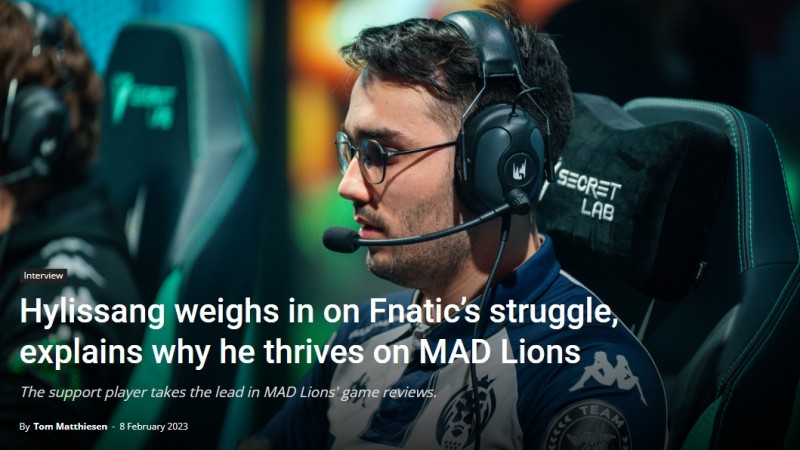 Hylissang:FNC现在没人能在比赛中站出来