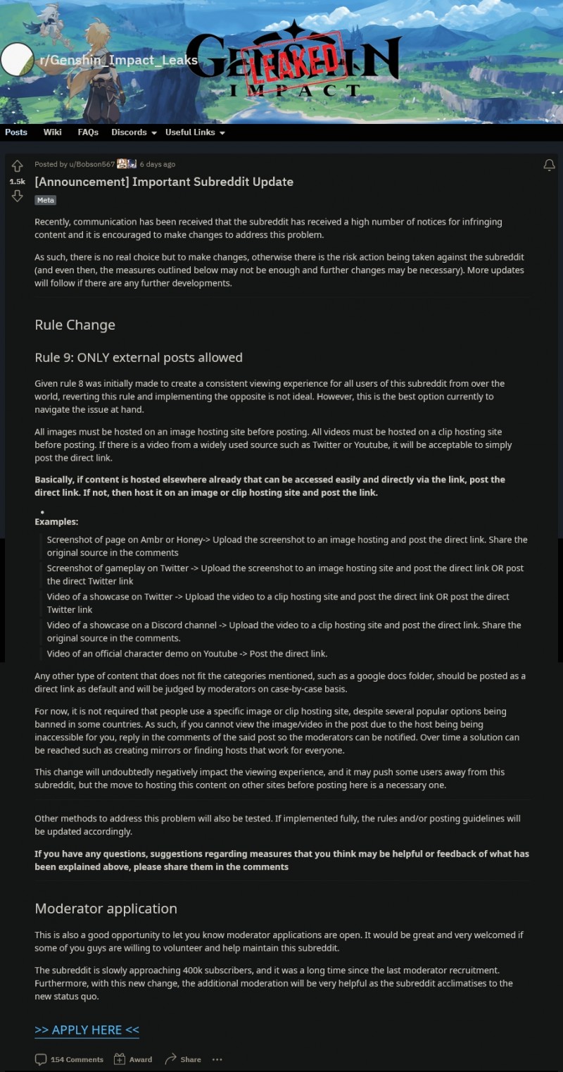 米哈游重拳出击！海外《原神》泄密论坛遭律师函警告