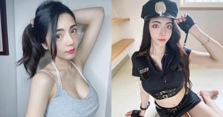 白皙正妹「Luna 宜欣」扮女警！網友急自首：我犯罪了快來逮捕我