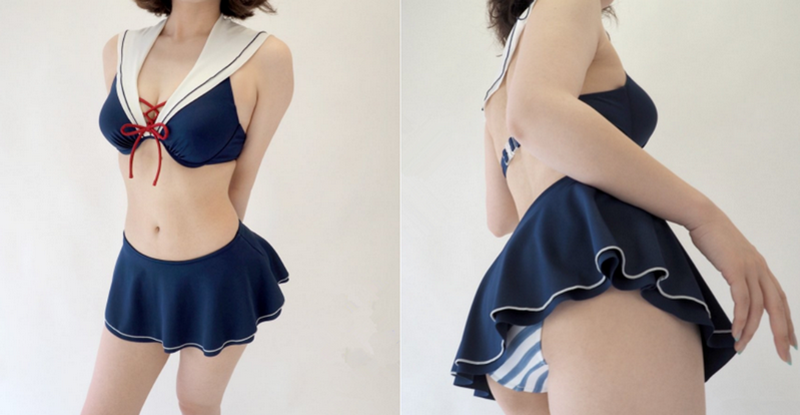 夏天福利！超心機「水手服泳裝」完全抓住男人心…讓人直呼：好想要