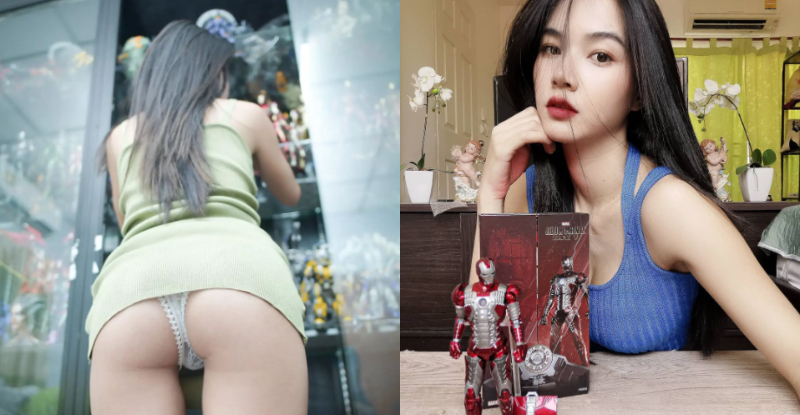 榴槤妹不賣水果改推模型公仔　展示櫃前一個「反身殺」…網友全嗨翻啦～