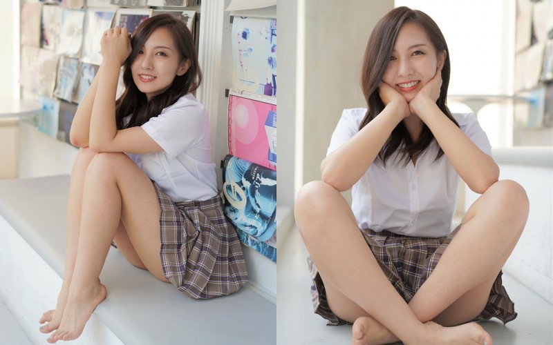 清純制服妹「Misaki」無防備露出白皙嫩腿　甜到長螞蟻「陽光燦笑」女友感滿點爆棚