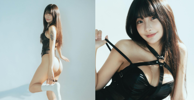 貓眼正妹「梗梗」黑馬甲上陣，「火辣蜜臀」每一動都超撩人！