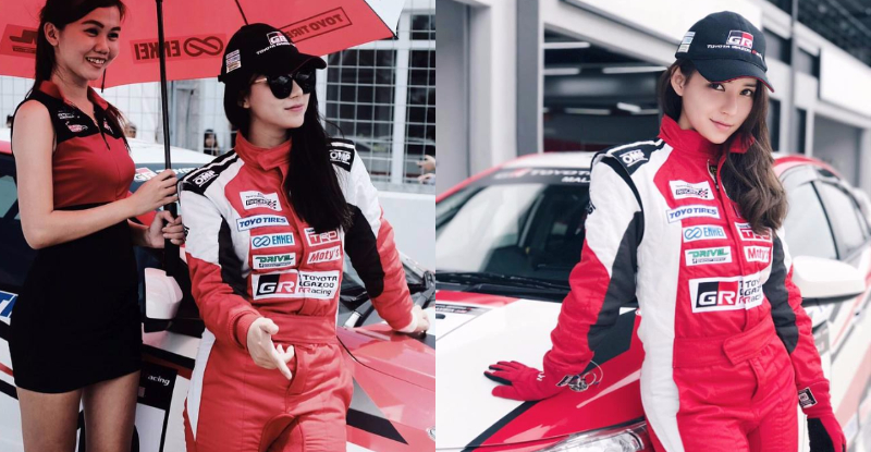 老司機們快跟上！「正妹賽車手」比車模還美　賽車服底下是白皙美乳好身材！