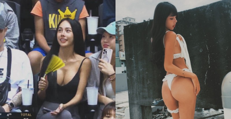 新莊籃球比賽場邊爆乳美女引起關注　原來是翹臀女王李尾巴