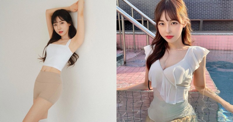 甜美正妹「生日時穿泳衣下水」，「性感的白嫩曲線」好顯眼！